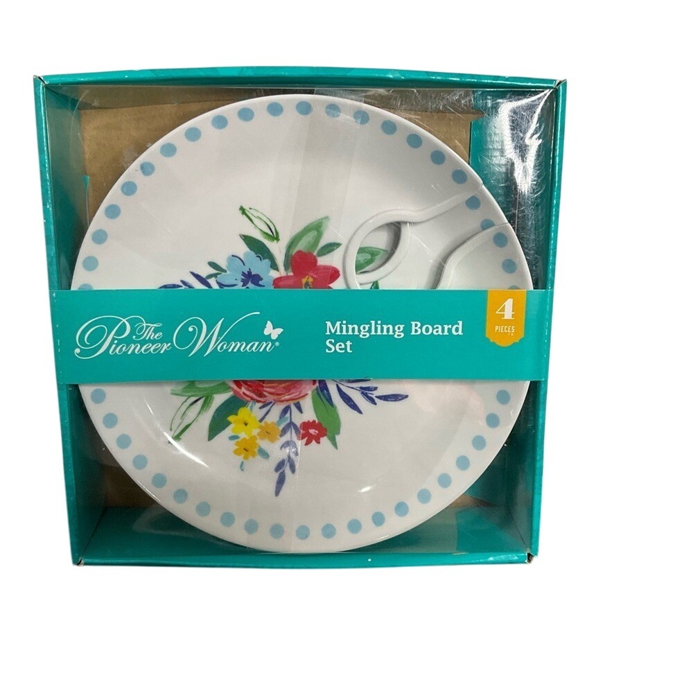 The Pioneer Woman White and Red Floral Serveware Plate
